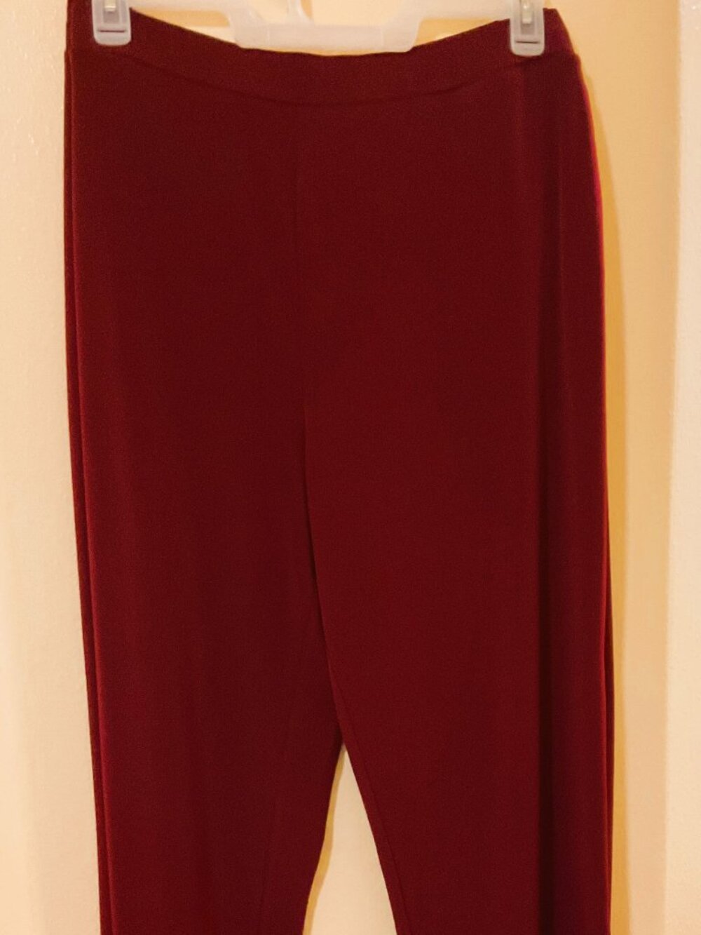 Susan Graver - Essentials Red Claret Liquid Knit Straight Leg Pant - 1X